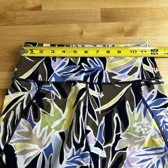 Sweaty Betty POWER‎ Shorts Colorful Leaf Print Size XS 6” Inseam Zip Pocket - Picture 4 of 6